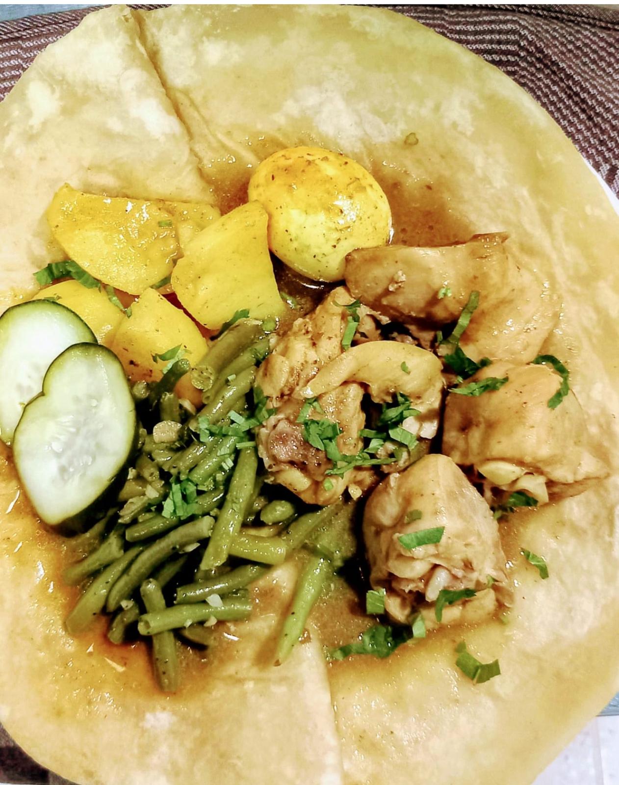 Roti chicken with bone or without bone