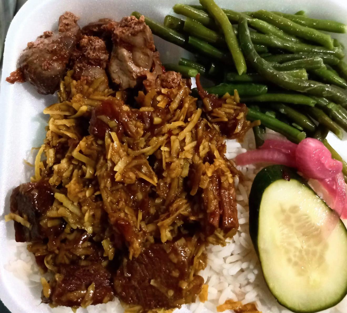 Rendang (beef cooked with grated coconut milk)