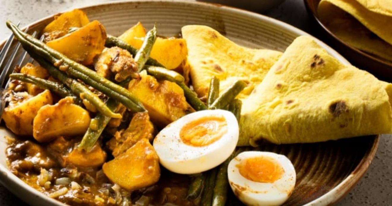 Vegan roti with egg 